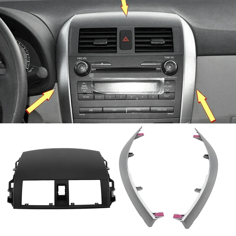 

1Set Central Dashboard Air Conditioning Outlet Panel+Trim Strip Replacement For Toyota Corolla 2007-2013 Air Vent A/C Trim Cover