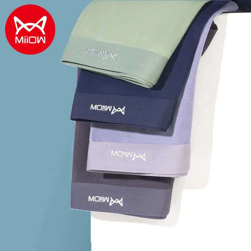 

MiiOW 3pcs Pure Cotton Men Underwear Seamless AAA Graphene Antibacterial Boxer Shorts Plus Size 4XL Men't Panties Underpants New