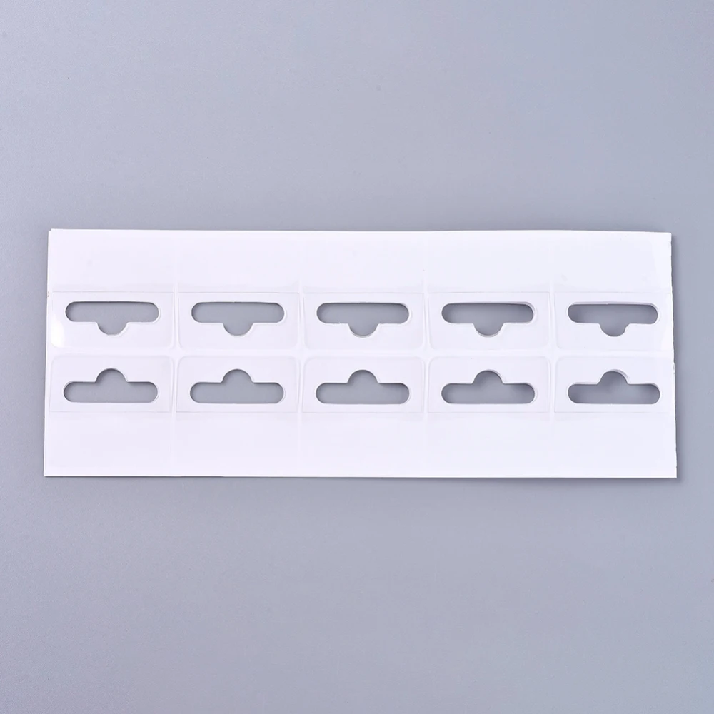 1000pcs Euro Slot Hole Foldable Tabs Transparent PVC Self Adhesive Hang Tabs Display Tabs for Store Retail Display 42x45x0.3mm