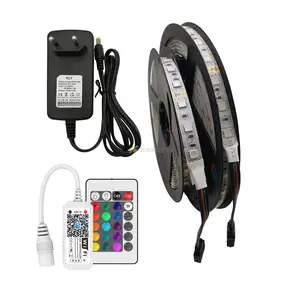 Светодиодная лента RGB 5050 RGB, 5 м, 10 м, гибкая светодиодная лента + адаптер питания + Волшебный дом, радиочастотный, Wi-Fi, управление ler, Alexa, Google Home, голосовое управление