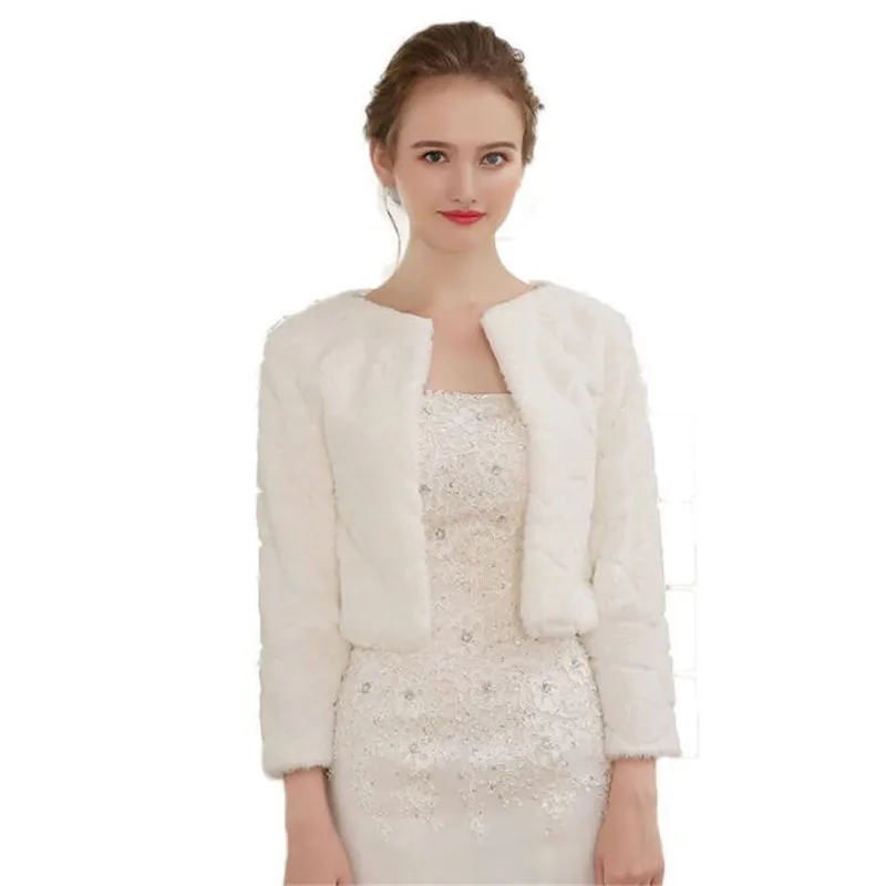 

Белый/красный плащ с длинным рукавом, Зимние Свадебные шали-болеро для свадьбы, Свадебный плед, женские накидки из искусственного меха, свадебная куртка, пальто для вечеринки