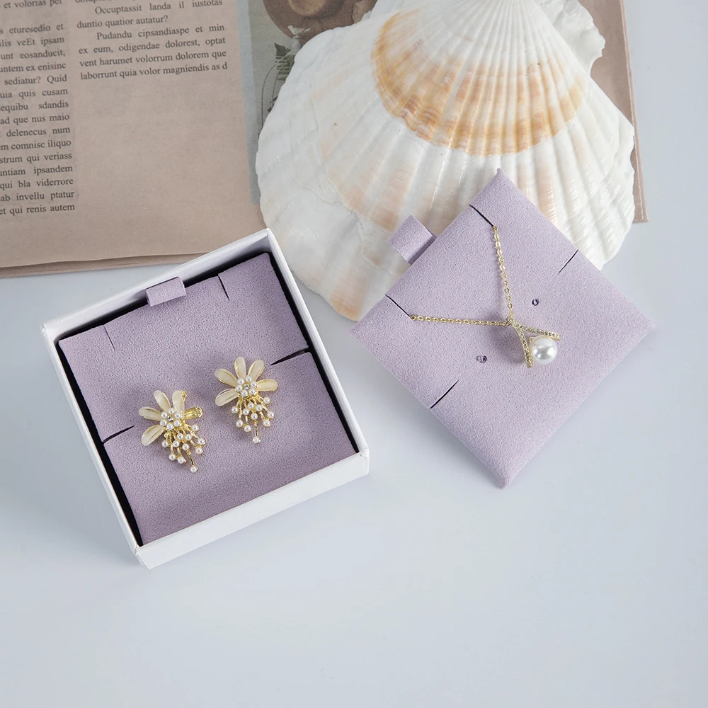 Earring Microfiber Cards Necklace Earring Display Cards Cardboard Pads for DIY Jewelry Packaging For Women Hang Tag Card Holder