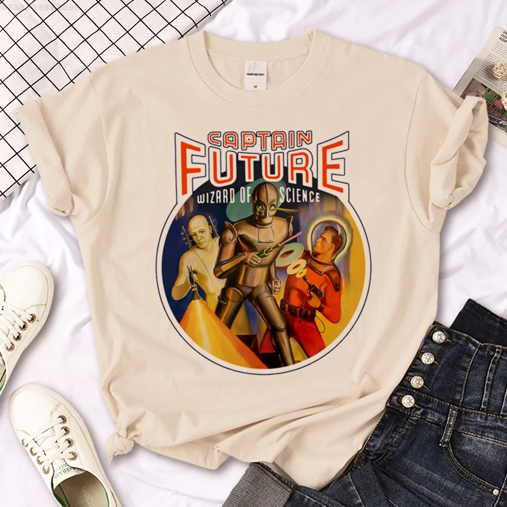 Футболка Captain Future женская, уличная одежда, забавная уличная одежда для девушек