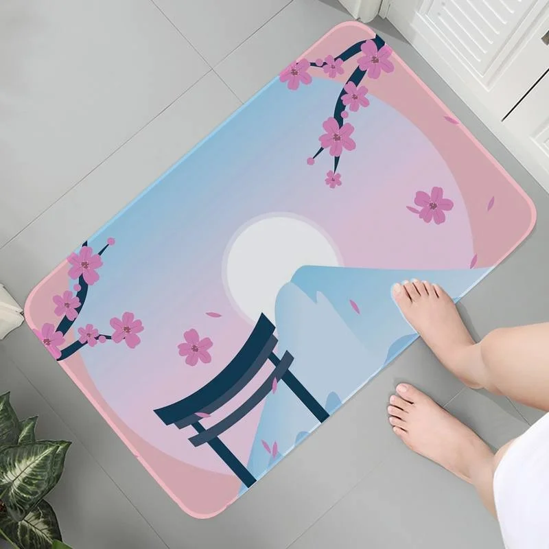 

Mats Bedroom Living Room Carpet Anti-slip Washable Rug Indoor Kid Room Japanese Cherry Blossoms Area Rugs Prayer Rug Lounge Rug