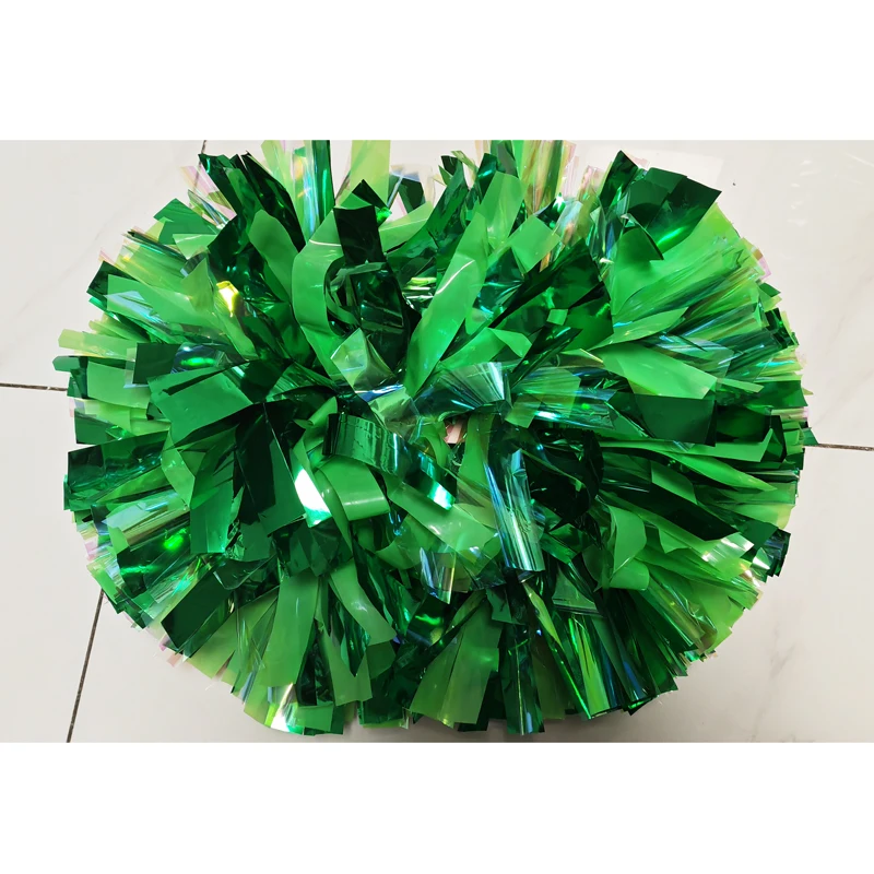 1 шт. зеленые помпоны металлик Радуга пластик