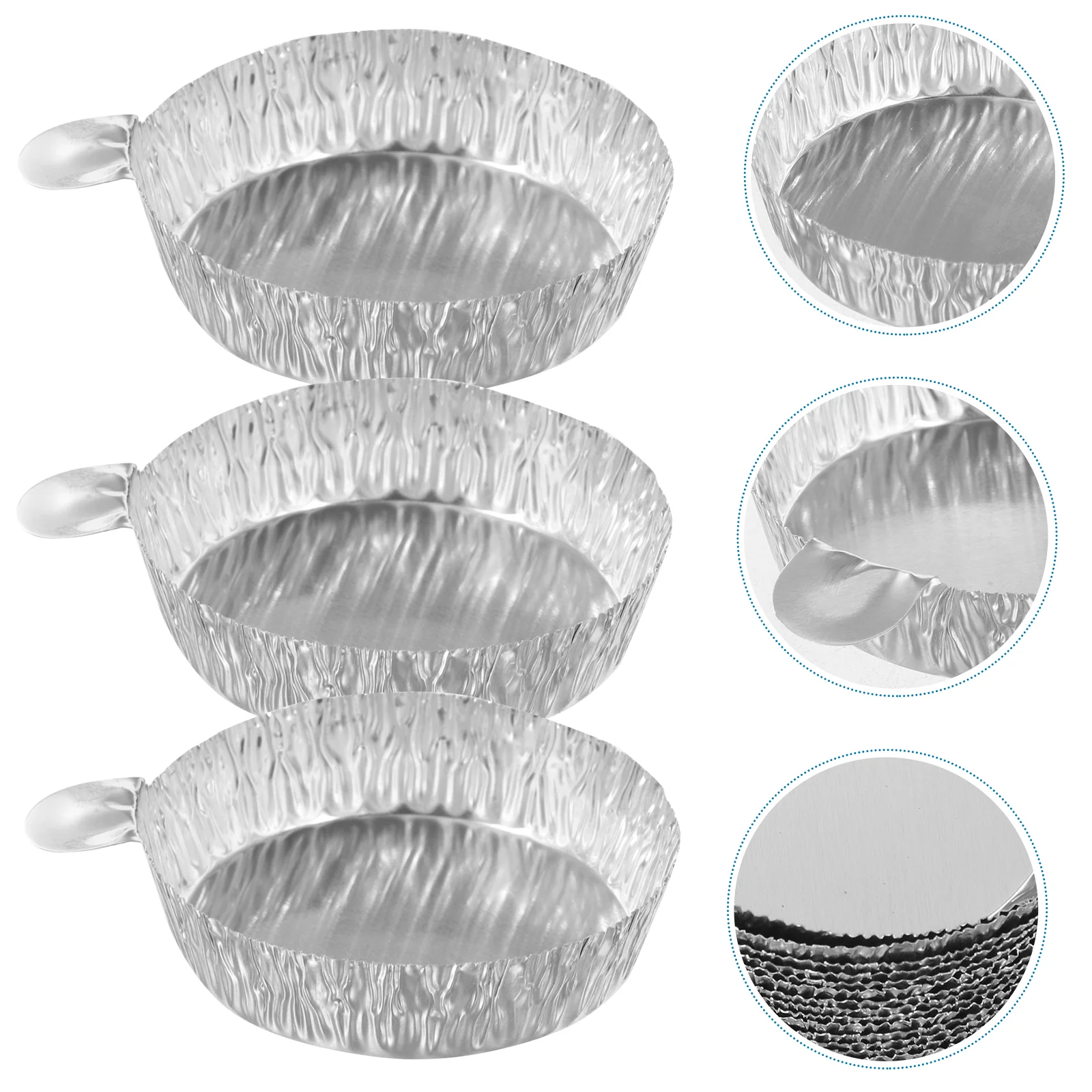 

100 Pcs Liquid Weighing Pan Aluminum Foil Plate Sample Trays Beading Disposable Serving Crimp Measuring Boat