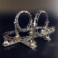 mmz model nanyuan 3d metal assembly model roller coaster amusement facilities puzzle originality collection playground toys gift