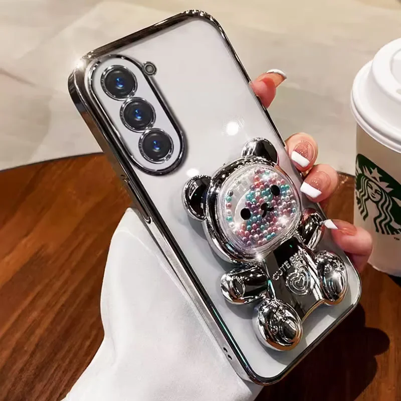 Чехол-держатель для телефона с милым медведем и кронштейном Funda Motorola Moto G85 G84 G83 G04