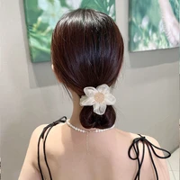 mesh hair ring tied hair rubber band no metal fabric head rope lace streamer hair accessories new head flower headdress women