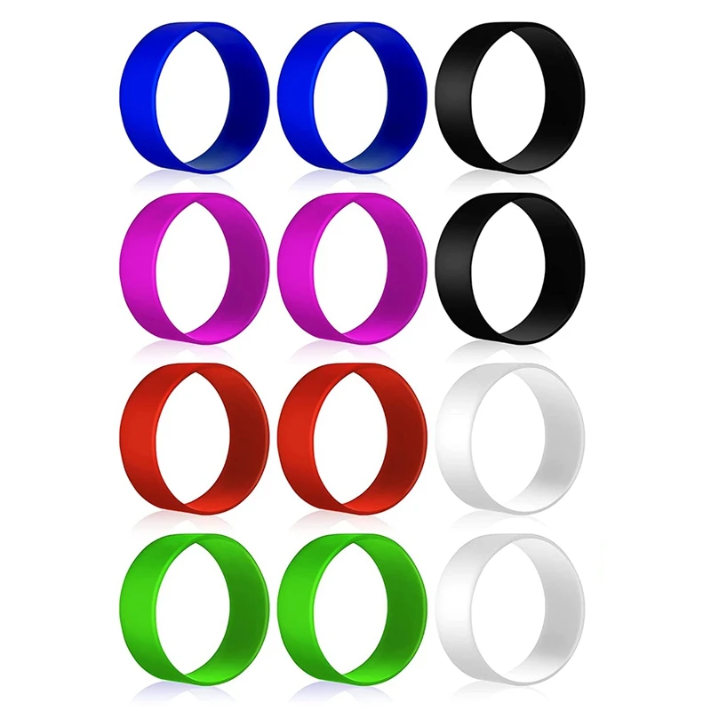 

12 Pcs Silicone Bands For Sublimation Tumbler Alternative Shrink Wrap Sublimation Paper Holder Ring Bands (Mixed Colors)