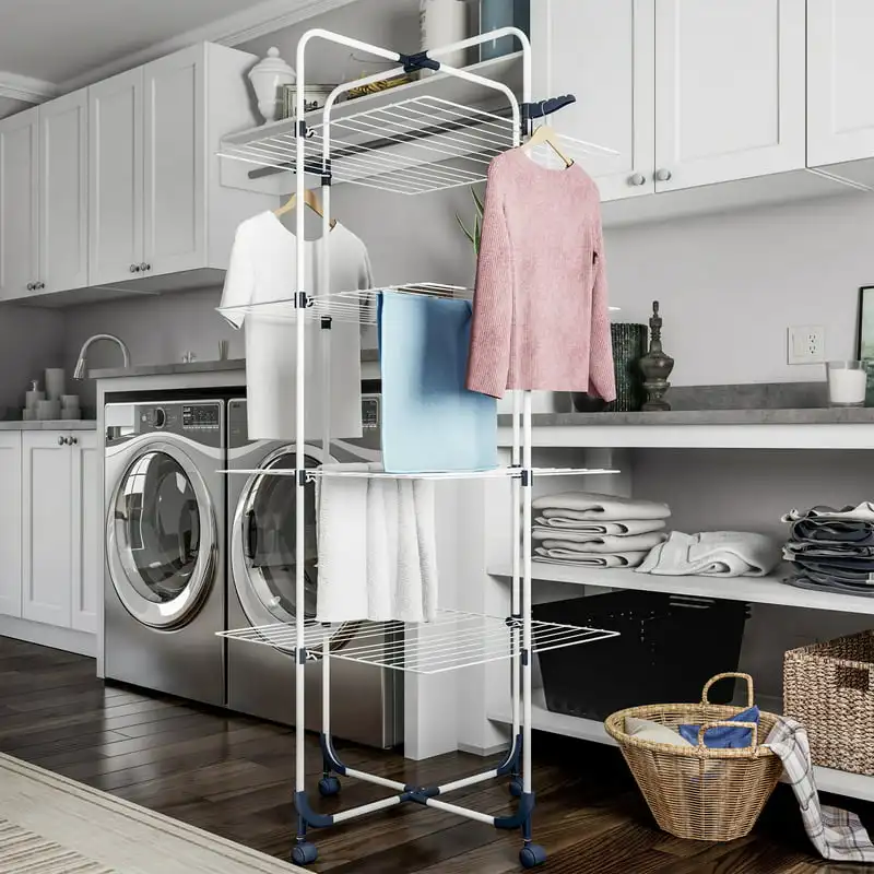

4-Tier Plastic Clothes Drying Rack, White