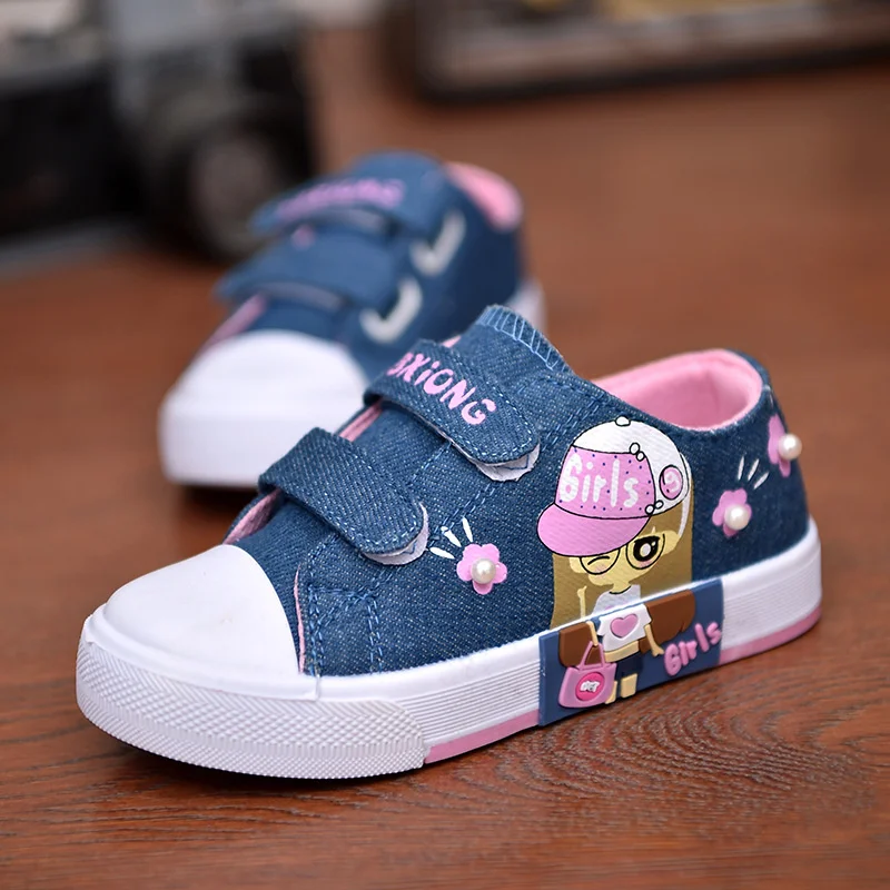 Children Canvas Shoes Denim Breathable princess Sneakers Breathable Casual Shoes 2021 Girls New Kids Fashion Shoes for Tennis