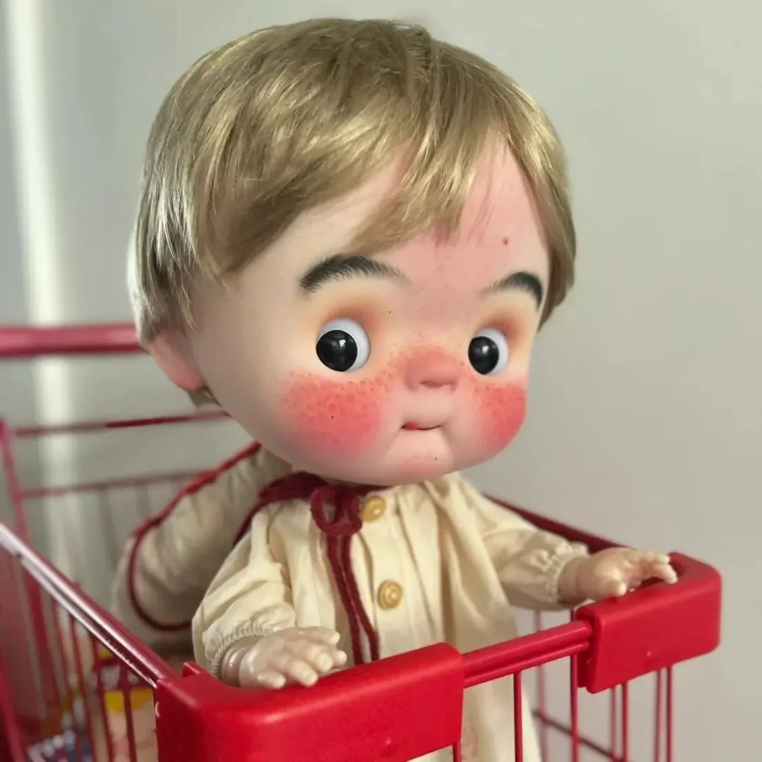 Фото Новая кукла bjd 1/12, размер 14 см, высота, большая голова, qbaby, милая игрушка из смолы для девочек, подарок на день рождения, куклы-ангелы в предложениях, шарнирные куклы №1