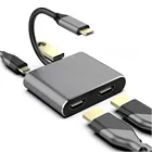 Type chdmi-совместимый 4K USB C к двойному HDMI USB 3,0 PD зарядный кабель для MacBook Samsung Dex Galaxy S10S9