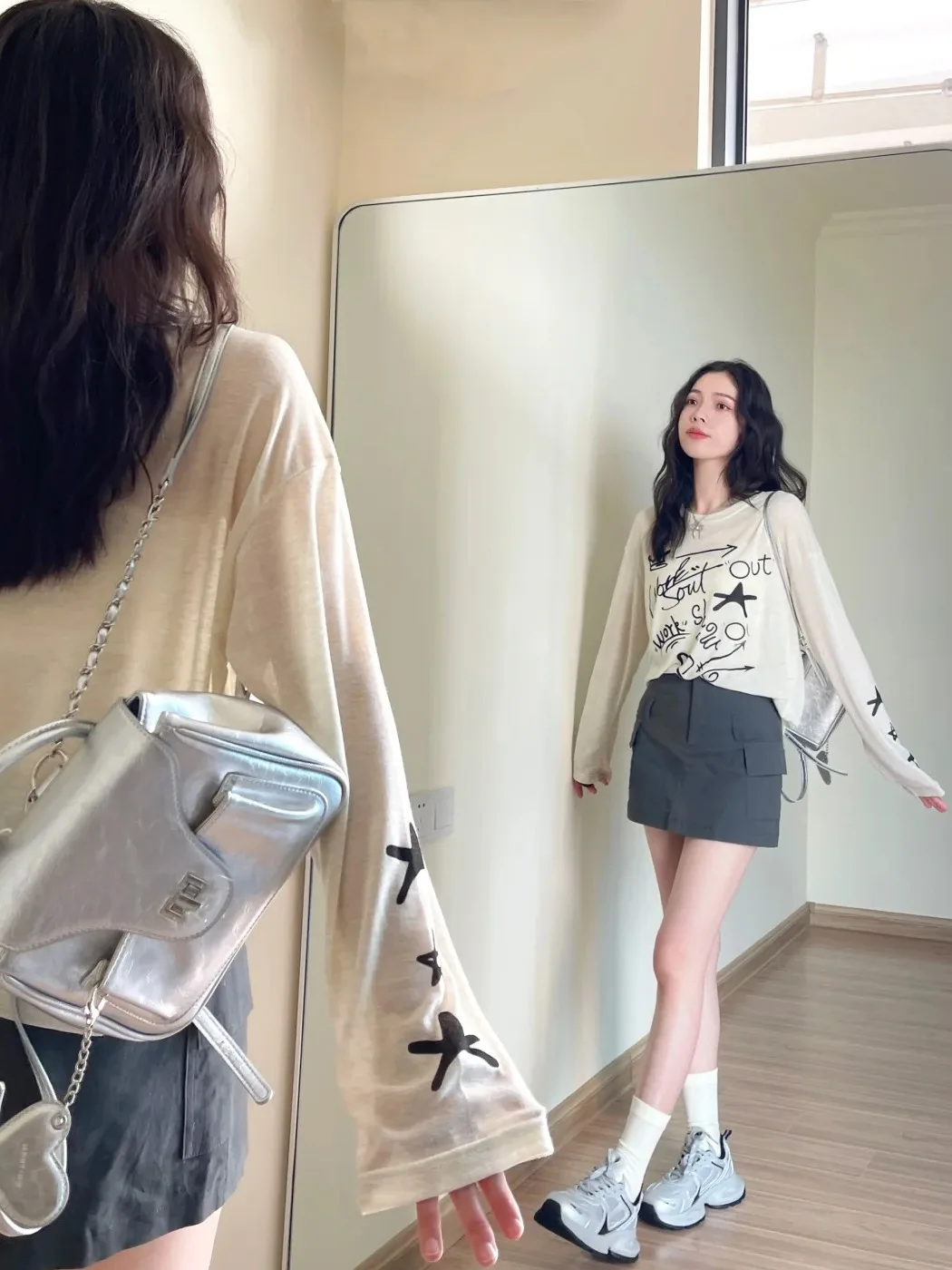 Рубашка женская с длинным рукавом тонкая свободная уличная блузка из вискозы