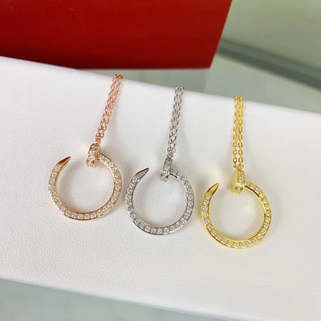

Классическое трехцветное ожерелье из серебра 925 пробы с золотым покрытием в европейском и американском стиле, женская модная трендовая брендовая бижутерия, подарок