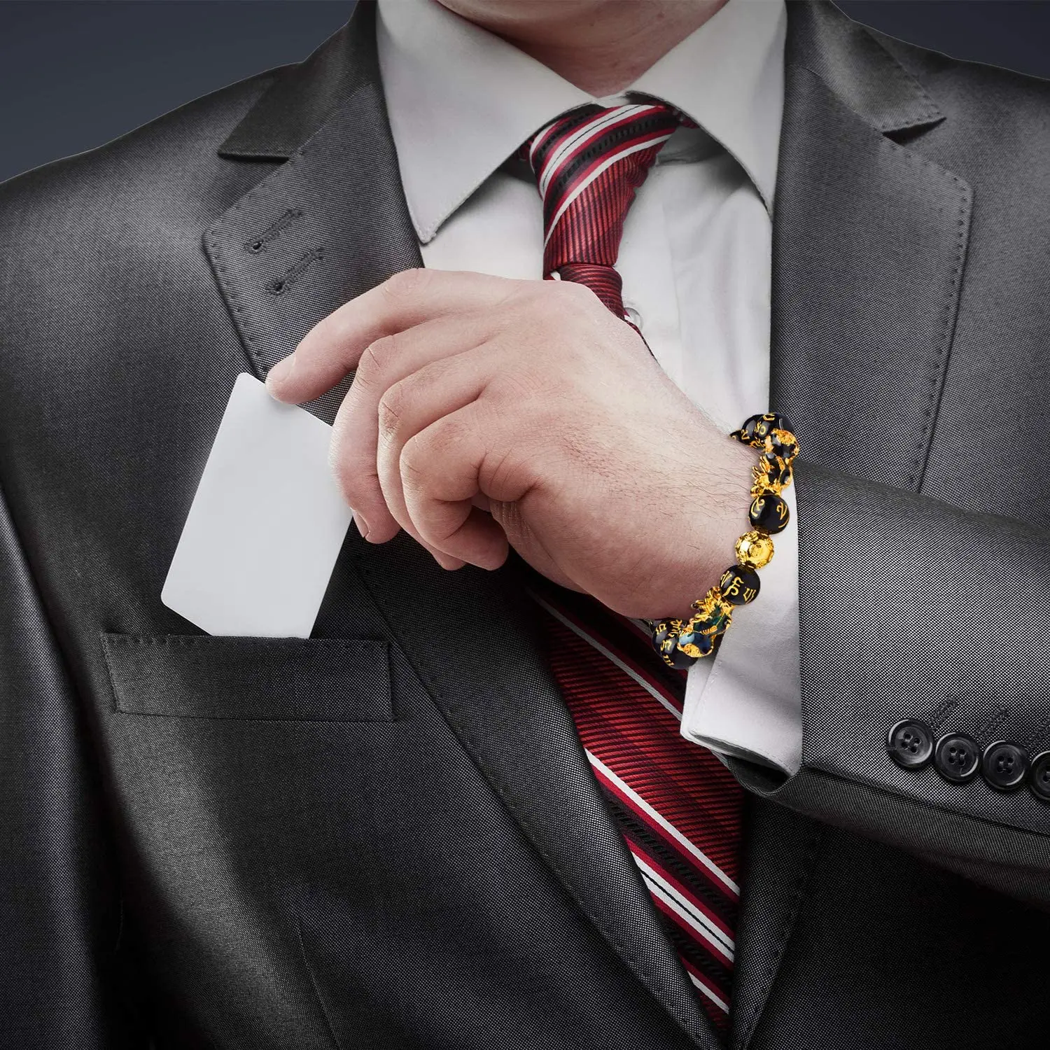 Мужской браслет с надписью Фен Шуй богатство хороший женский черными