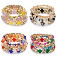 boho charm beaded bracelet set femme jewelry summer vintage ethnic crystal bracelets bangles pulseras