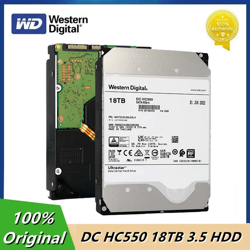 

Western Digital WD Ultrastar DC HC550 18TB 3.5 Enterprise HDD SATA 7200RPM SATA 6Gb/s 512M Hard Drive Original