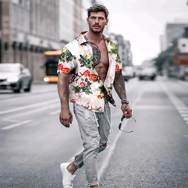 

New Summer Men's Outdoor Leisure Hawaiian Beach Retro Travel Short-sleeved Shirt Is The First Choice for Summer Vacation