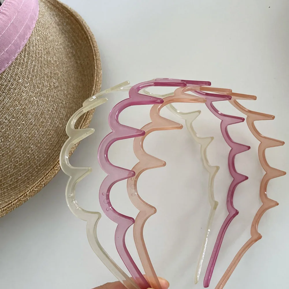 

Women Girls Zig-Zag Shark Long Tooth Hair Hoop Plastic Resin Non-Slip Wave Comb Headband Headwear DIY Styling Accessories