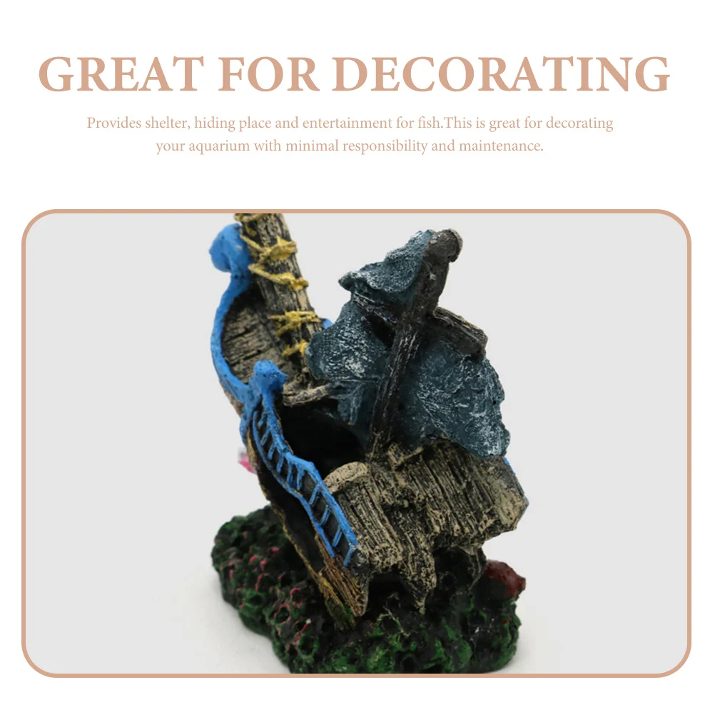 Искусственное судно полимерное эвакуация украшение для аквариума сломанный