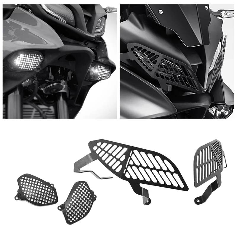 

Black Headlight Protector Guards For Yamaha Tracer 9 GT 2021 2022 Motorcycle Head Light Protection Grill Cover