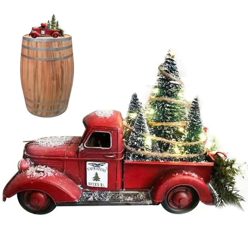 

Red Farm Truck Christmas Decoration Vintage Farm Truck Christmas Centerpiece Decoration Christmas Trees Home Party Table Decor
