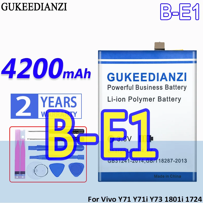 Аккумулятор GUKEEDIANZI большой емкости 4200 мАч для Vivo 1801i 1724 Y71 Y71i Y73, аккумуляторы для мобильных телефонов