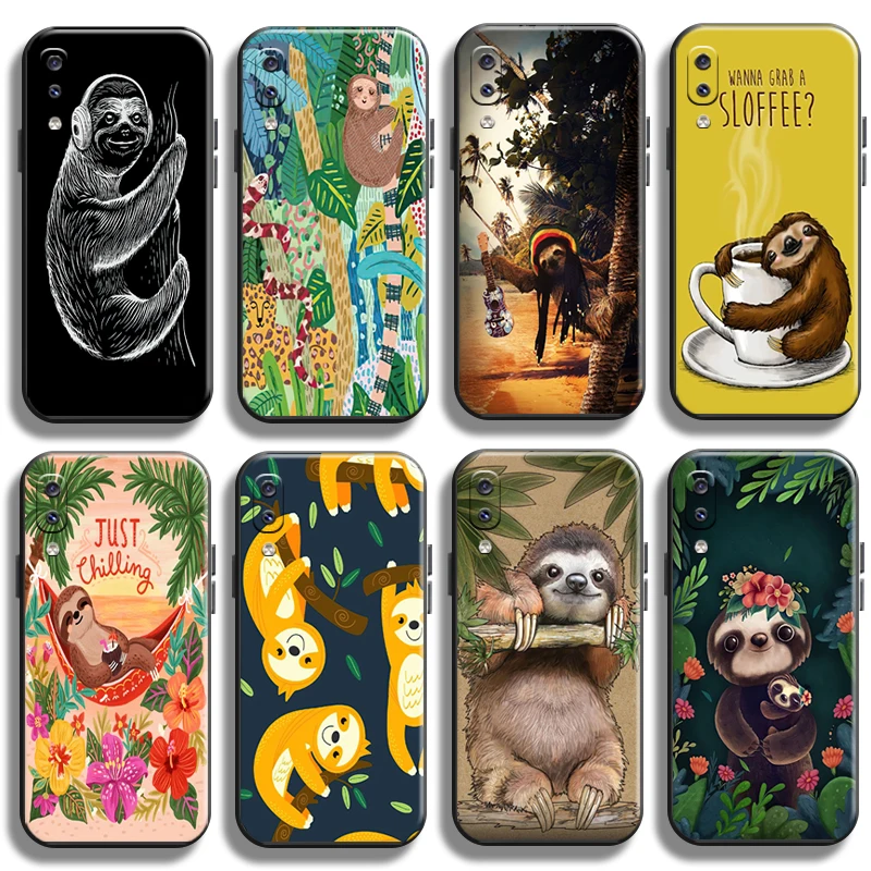 

Cartoon Cute Sloth Animal For Samsung Galaxy A20 A20S Phone Case Carcasa Liquid Silicon Black TPU Cases Coque Funda