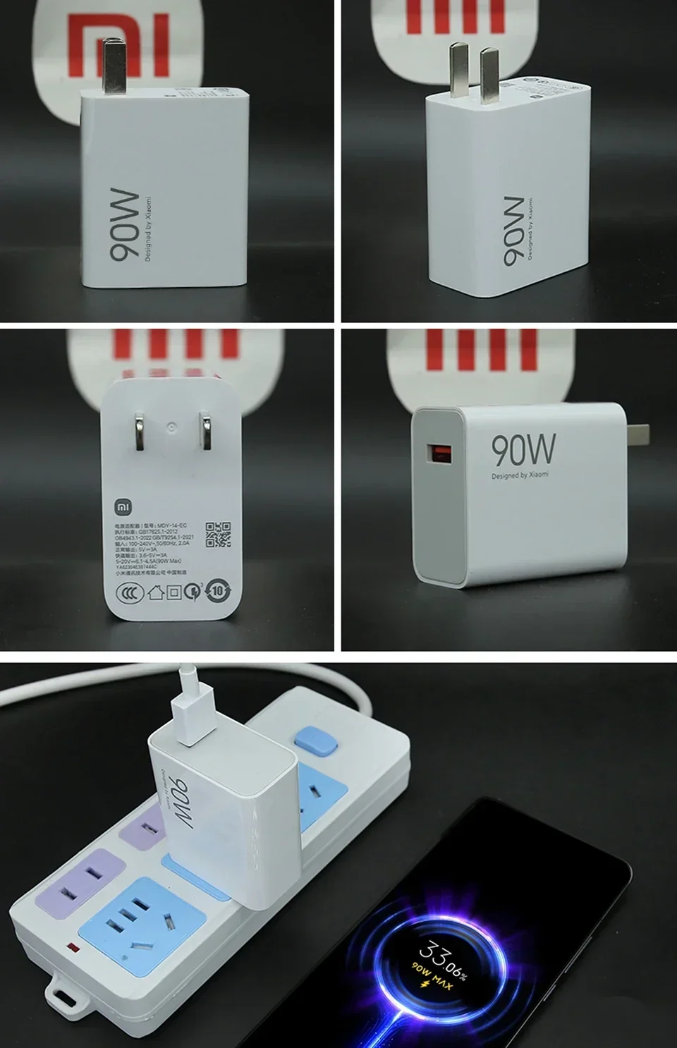 Зарядное устройство Xiaomi оригинальное зарядное 90 Вт гипер турбо Rapido Tipo C Xiao Mi 14 Ultra