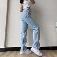 women ripped jeans large size boyfriend pants high waist mom undefined stright trousers