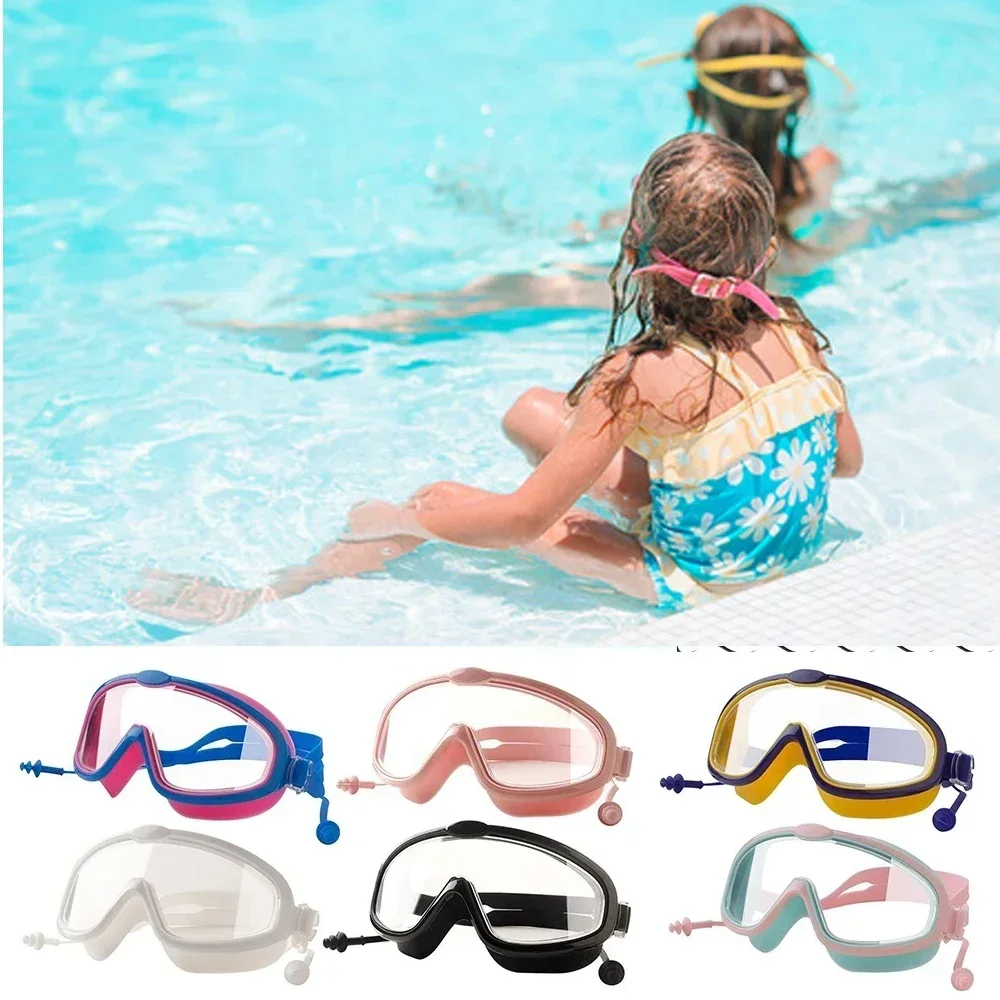 

For Protection 1 Glasses 4-15 Set With Years Children Swim Anti-fog Earplug Swimming In Outdoor Kids 2 For Goggles Earplugs