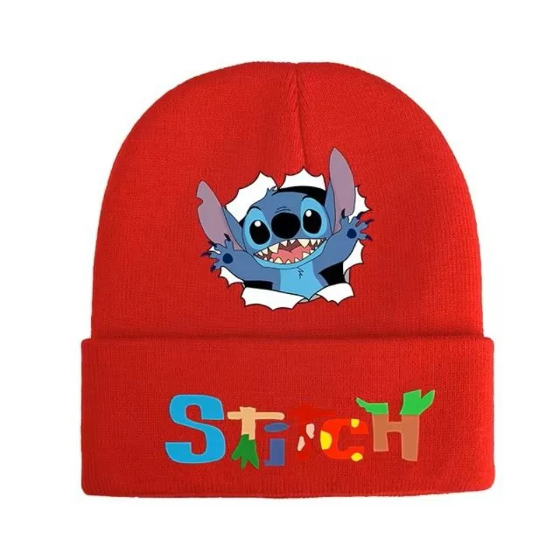 Фото Вязаная шапка Lilo & Stitch: модная, персонализированная, для зимних прогулок, ветрозащитная, теплая, с защитой ушей №4