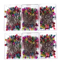 100pcs round pearl head dressmaker pins for wedding corsage florists needles stitch accessories diy sewing tools