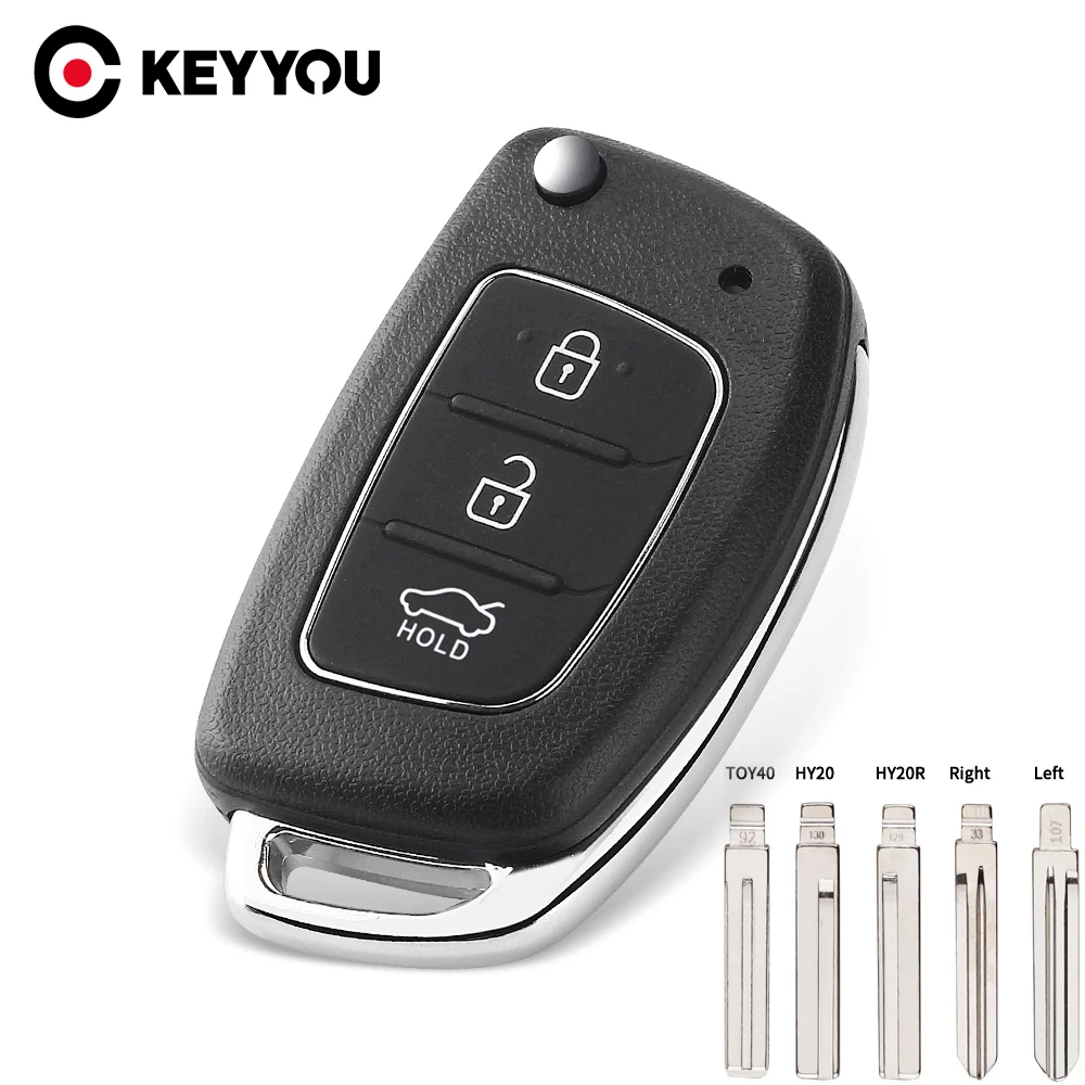 Кейю 3 кнопки Flip Folding Remote Auto Car Key Shell Blanks для Hyundai Solaris IX35 IX45 HB20 Verna.