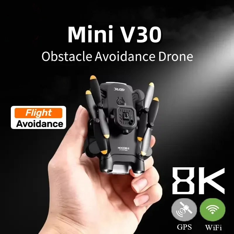 Мини-Дрон V30 4K HD 1080P FPV Профессиональный препятствия для обхода воздушная