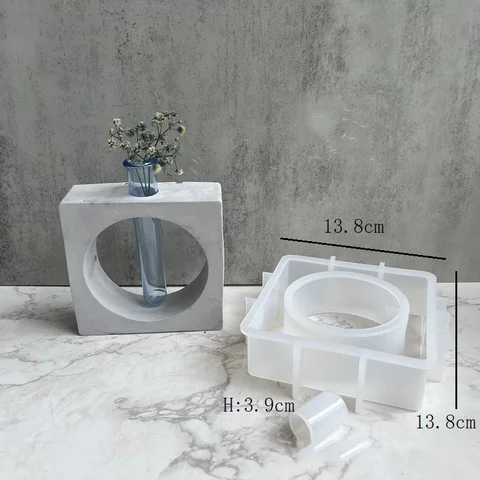 Силиконовая форма для гидропоники, круглая Прямоугольная форма для цветочного горшка, капельная форма для смолы, форма для вазы, декоративные формы для гипсовой керамики