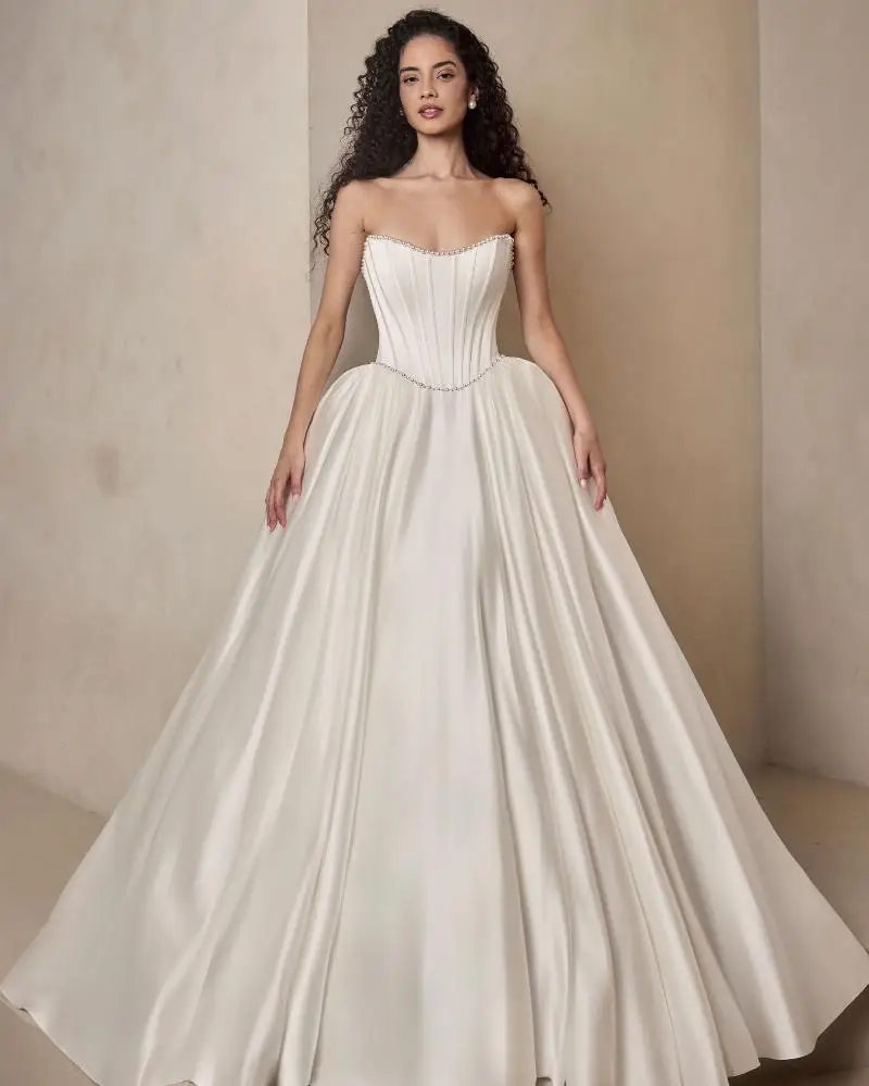 Vestido De Noiva Princesa Minimalista атласное свадебное платье корсет Novia Blanco Tenue Mariage Civil Femme