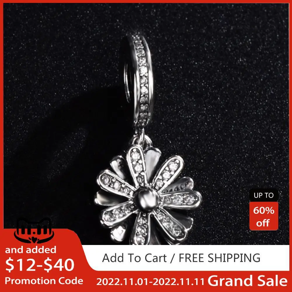 

Authentic 925 Sterling Silver Beads Daisy Charms Fit Original Pandora Bracelets Women DIY Making Jewelry Gif