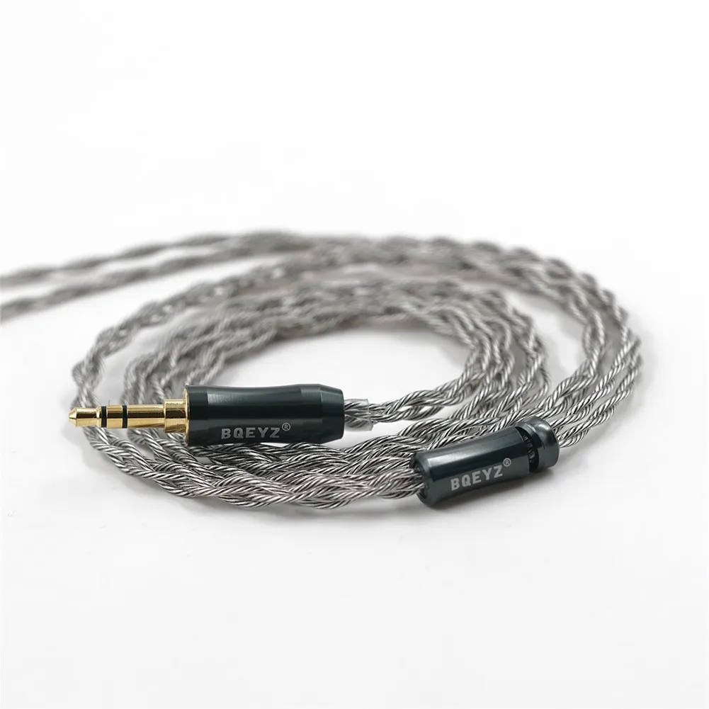 

BQEYZ Autumn Earphone Cable 2pin Connector 4-Core Silver Copper Mixed Wire In Ear Monitor HiFi Audio Replacement With 3.5mm