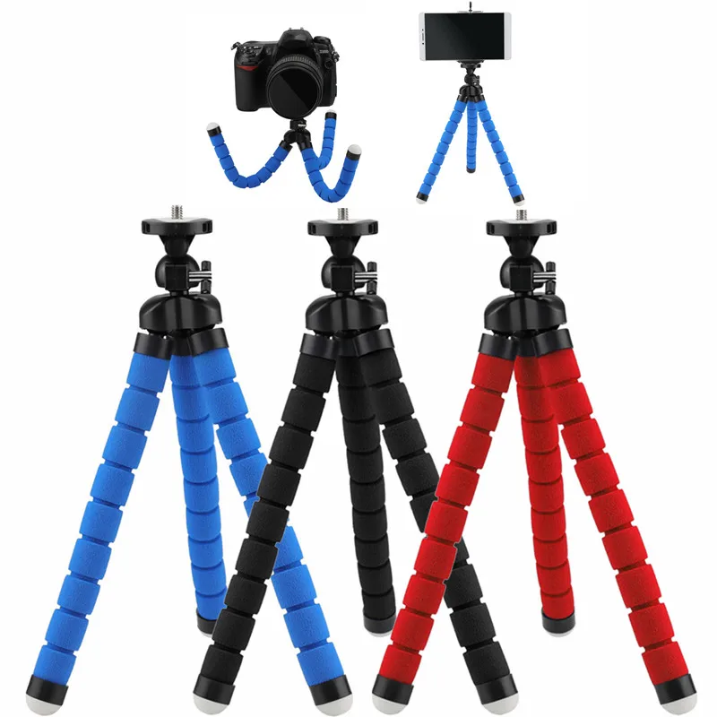 

Mobile Phone Holder Flexible Tripod Octopus Bracket Portable Tripods Non-slip Bendable Anywhere Universal Camera Phone Holder