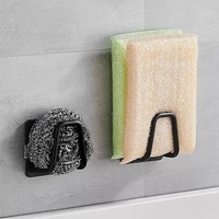 kitchen stainless steel sponges holder drain drying rack self adhesive wall hooks accessories storage organizer