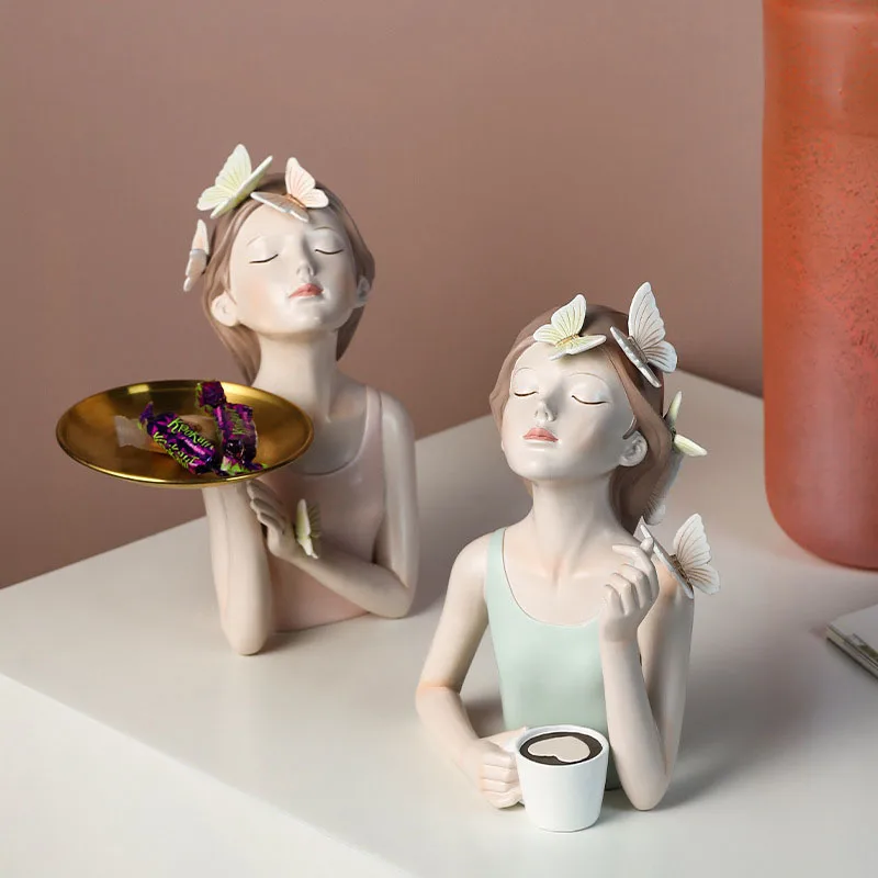 

Butterfly Girl Figurines Resin Flower Vase Ornaments Creative Sculpture Modern Decoration Desktop Crafts Gift Home Decor. Settin
