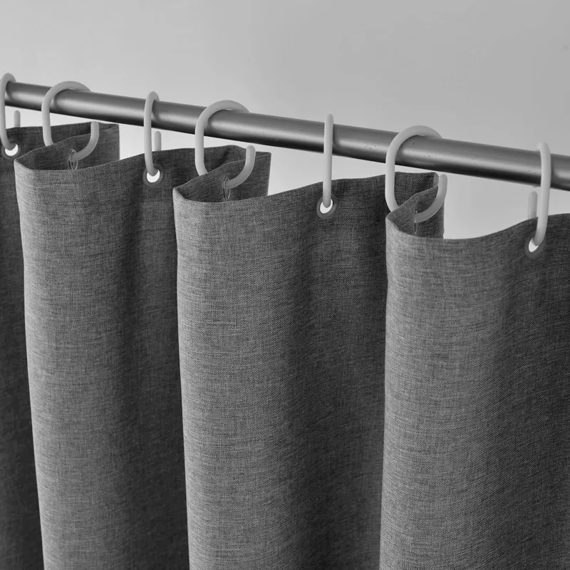 k water shower curtain elegant thicken grey imitation linen polyester waterproof for bathroom with hooks japanese 220cm wh free global shipping