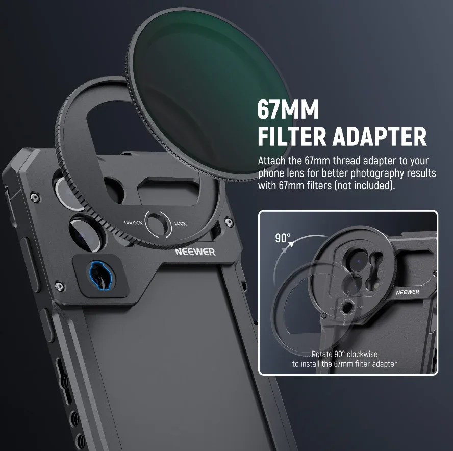 Комплект для видеокамеры NEEWER Samsung S23 Ultra с двумя боковыми ручками и стабилизатором