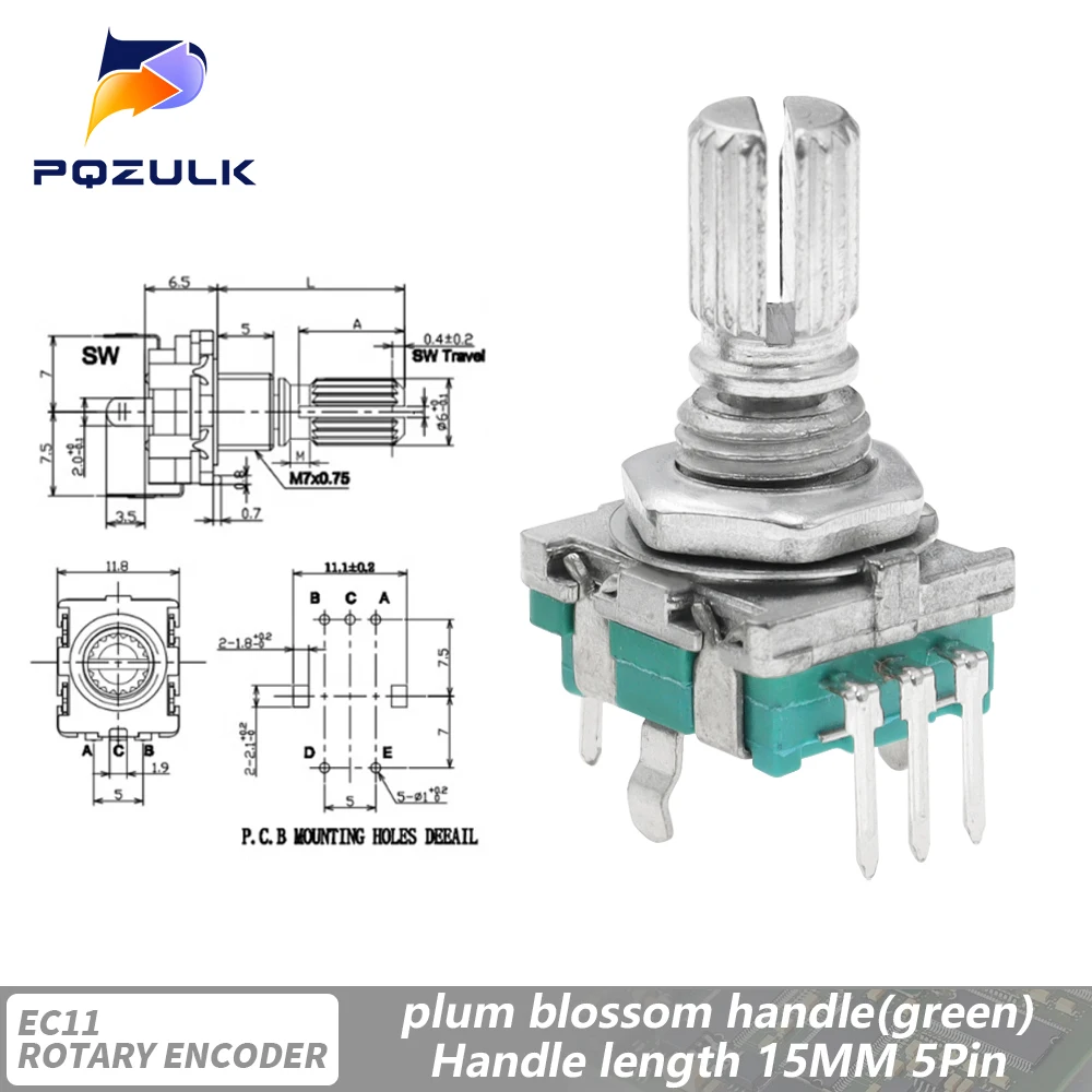 

5 шт. Поворотные энкодеры EC11 PQZULK