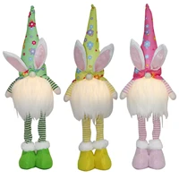 new easter standing bunny gnome with led light cartoon long legs swedish gnome rabbit plush toys easter decoration for home