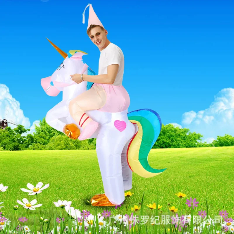 

Cosplay Unicorn Costume Inflatable Unicorn Mascot Anime Party Cosplay Ride-On Unicorn Costume for Adult Kids Birthday Gifts