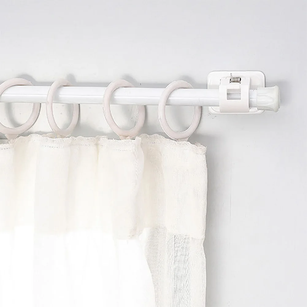 

2Pcs Self Adhesive Curtain Hanging Rod Brackets Organized Pole Holders Bathroom Room Towel Bar Hook Support Rail Clamps Fixed